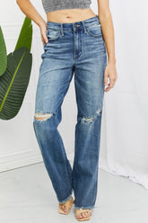 Judy Blue – Becka – Gerade Jeans in voller Größe mit mittelhohem Bund